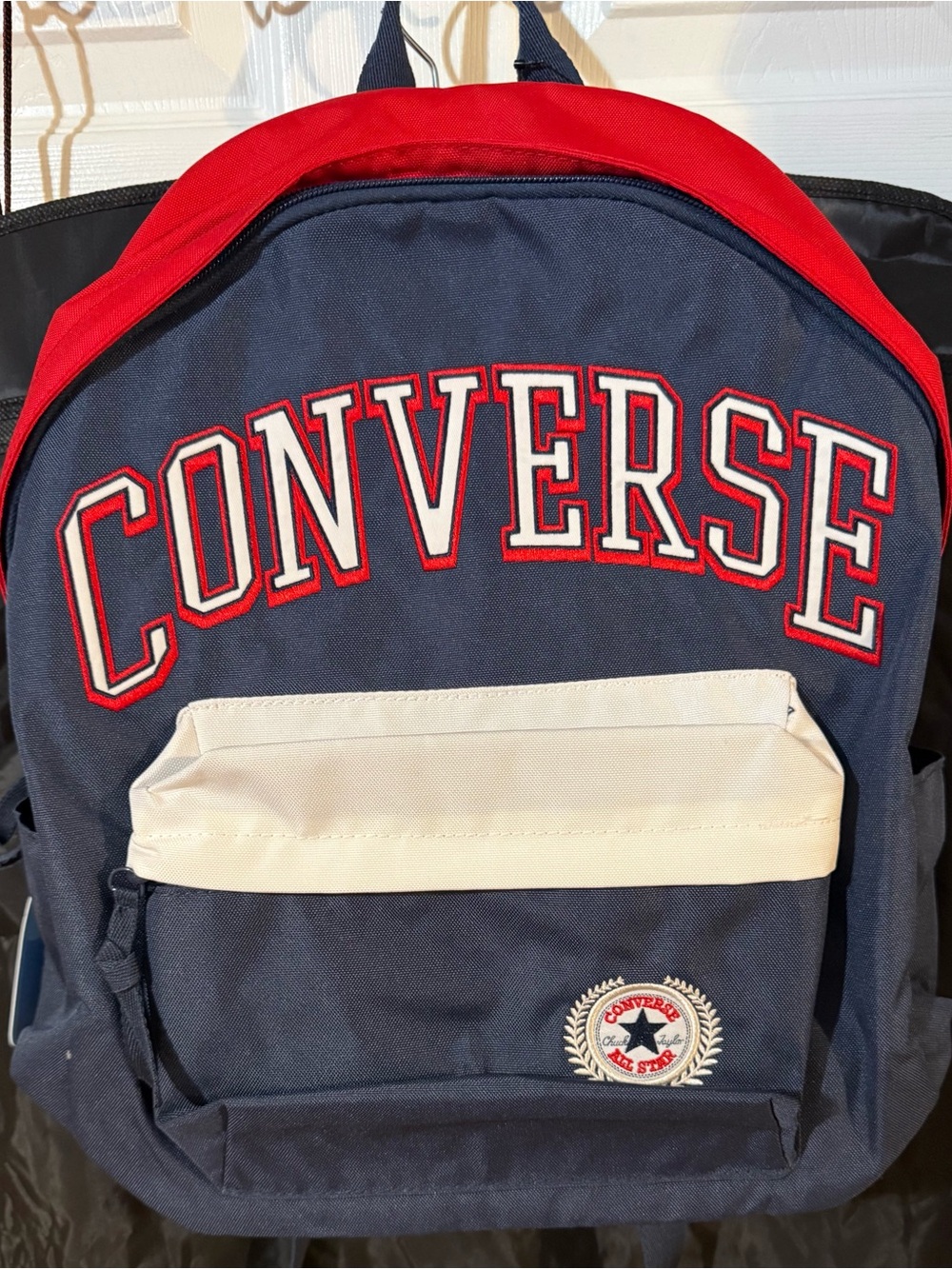 Converse Navy Red White Logo Backpack